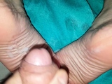 Quick hard fucking cum over feet