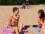 Nude beach girl gets together with her friends