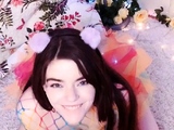 Skinny teen brunette masturbating with toy