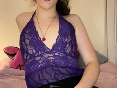 Shemale tranny enjoying solo masturbation