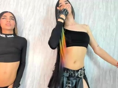 Big Tits Tranny Jerking her Big Hard Cock