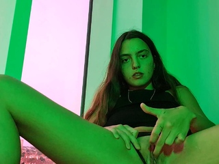 Kinky moist taco brunette anal toy play during masturbating