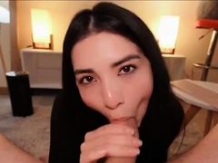 She Kneeled and Deepthroated His Huge Cock