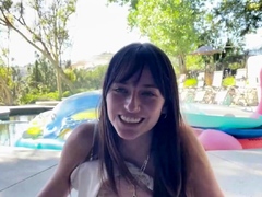 A group of real party amateur teens riding cock outdoor