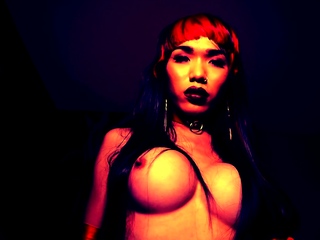 Demonic ladyboy sucks foreigner cock dry