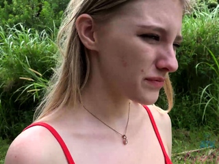 Busty amateur teen outdoor hardcore action with cum
